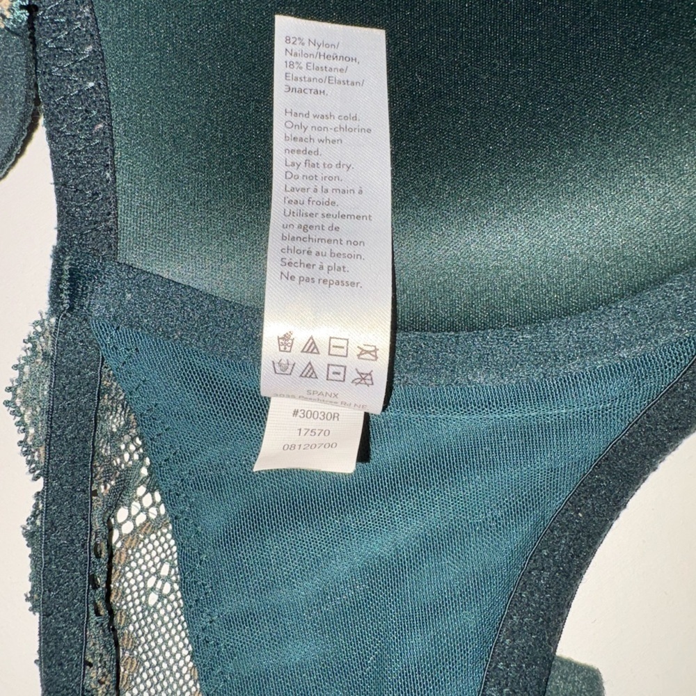 SPANX Forest Green Lace Trim Bra - Picture 5 of 7